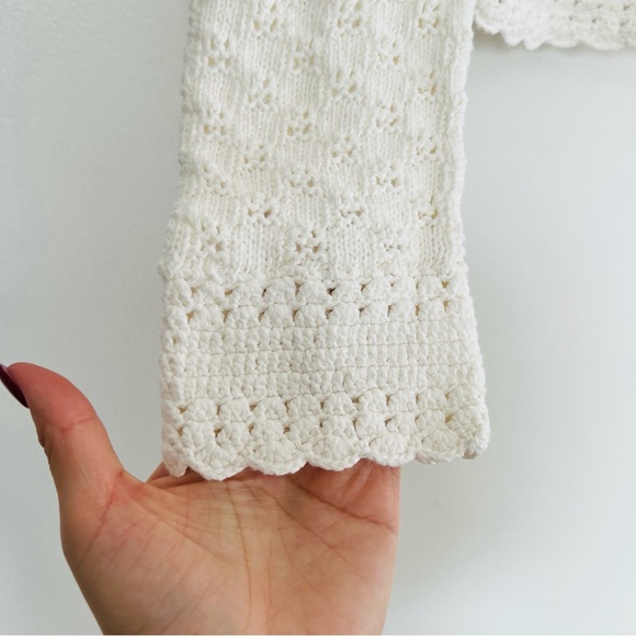 SΓ©zane Gilet Martie Ecru Lace Knit Cardigan Scalloped Button Front Sweater NWT - Picture 3 of 6
